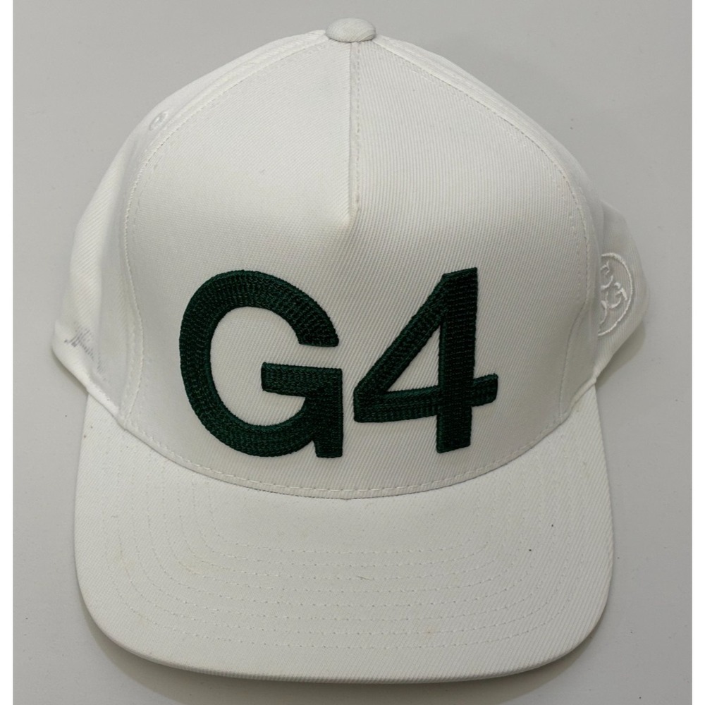 G/FORE G4 Golf Snapback Cap Mens White Twill Stretch Performance Logo One Size